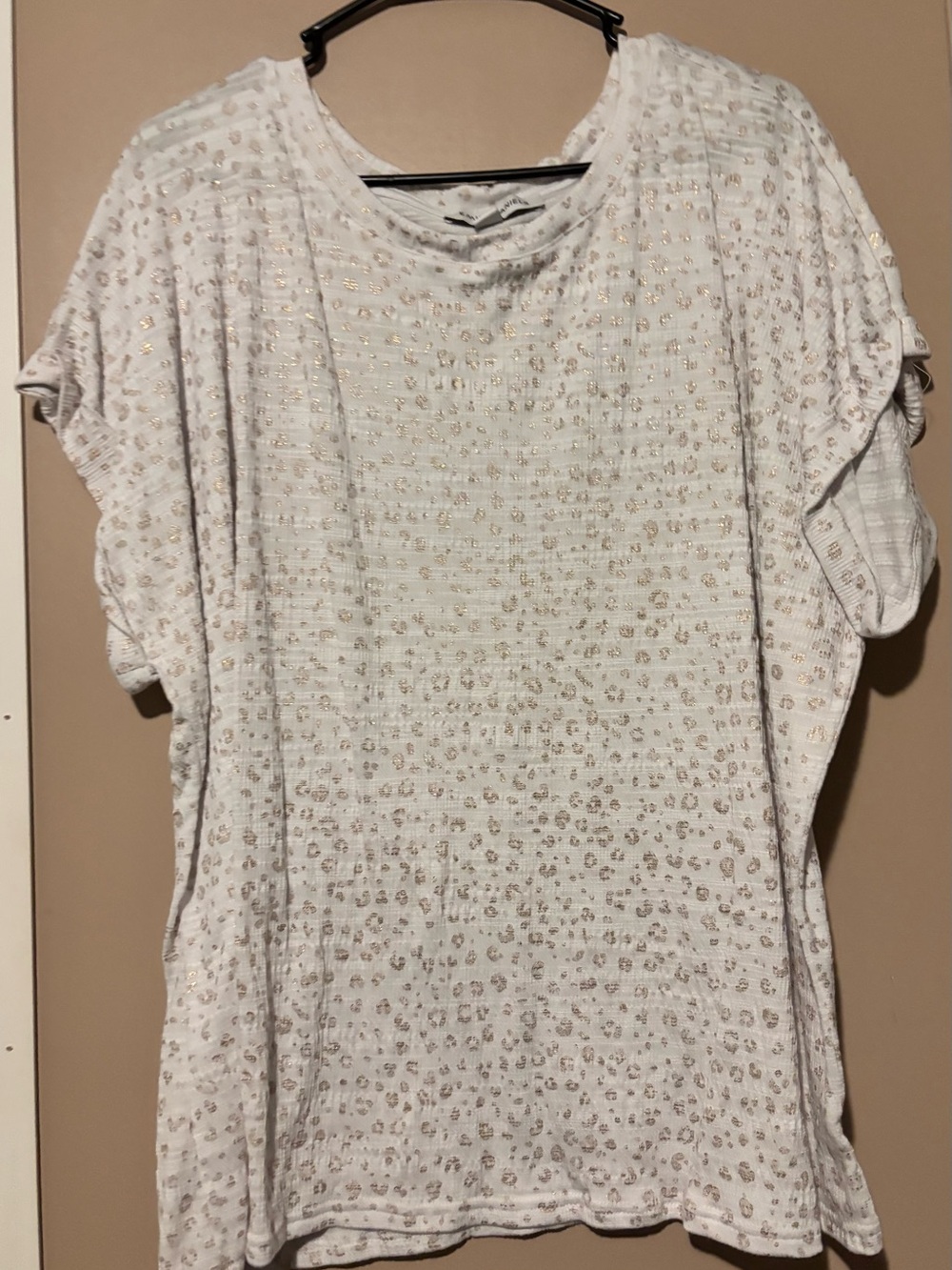 Light Cream Embellished Short Sleeve Women's Top